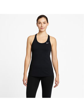 Nike Dri-Fit Black Built-In Bra Tank Top Strappy Racer Back Gym Yoga Athletic M